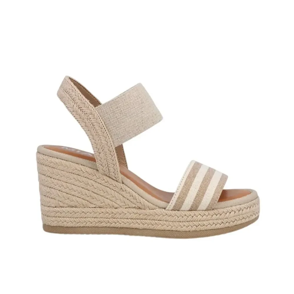 MIA Brittni Natural Multi Spring Espadrille Style Heel Resort Vacation 7M